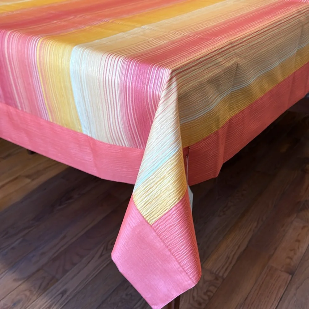 Vintage Jose Houel Paris Taffeta Square Tablecloth Made in Paris NWT